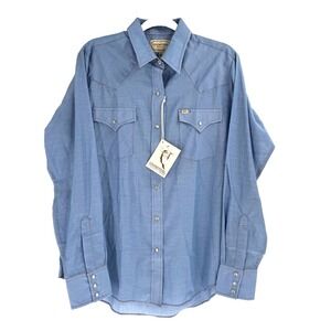 NEW Cowboygirl Jenna Paulette Women's Chambray Pearl Snap Western Shirt Large